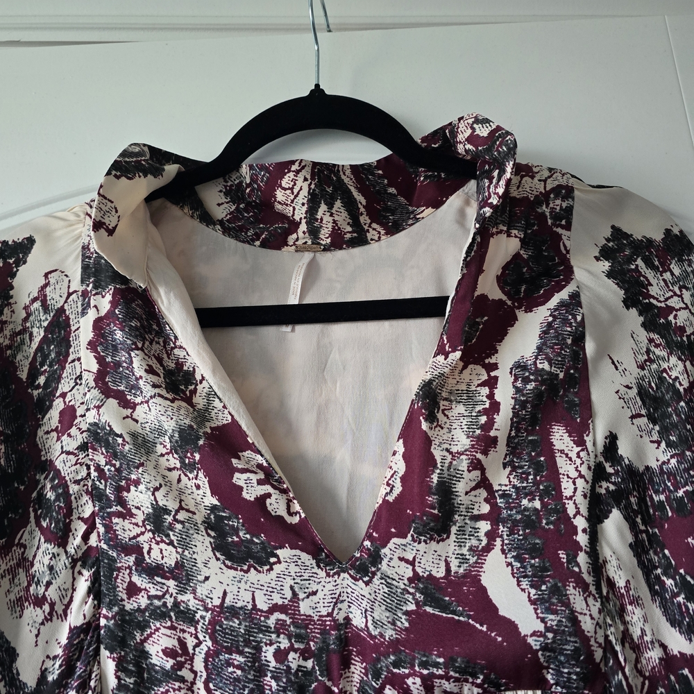 Free People Say You Love Me Paisley Boho Babydoll Cottage Mini Dress Size M - Picture 6 of 9